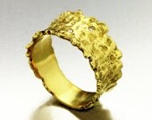 MALKA 18k Gold Ring, Unique Gold Diamond Ring, Womens Yellow gold band, italian fine jewelry