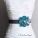 Teal and Grey Bridal Sash - SKYE - Peacock Bridal or Bridesmaids Sash in Teal Blue and Grey - Made to Order