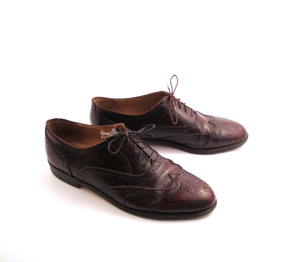 Men's Oxfords Shoes Vintage 1980s Burgundy Nordstrom Leather Men's size 9