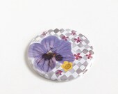 Pressed Flower Herbarium Pocket Mirror/Illustrated Mirror/56 mm Mirror