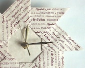 Personalized Wedding/1st Anniversary Origami Clock - Maroon - Large