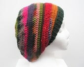 Vagabond Slouch Hat in multicolor stripes, ready to ship.