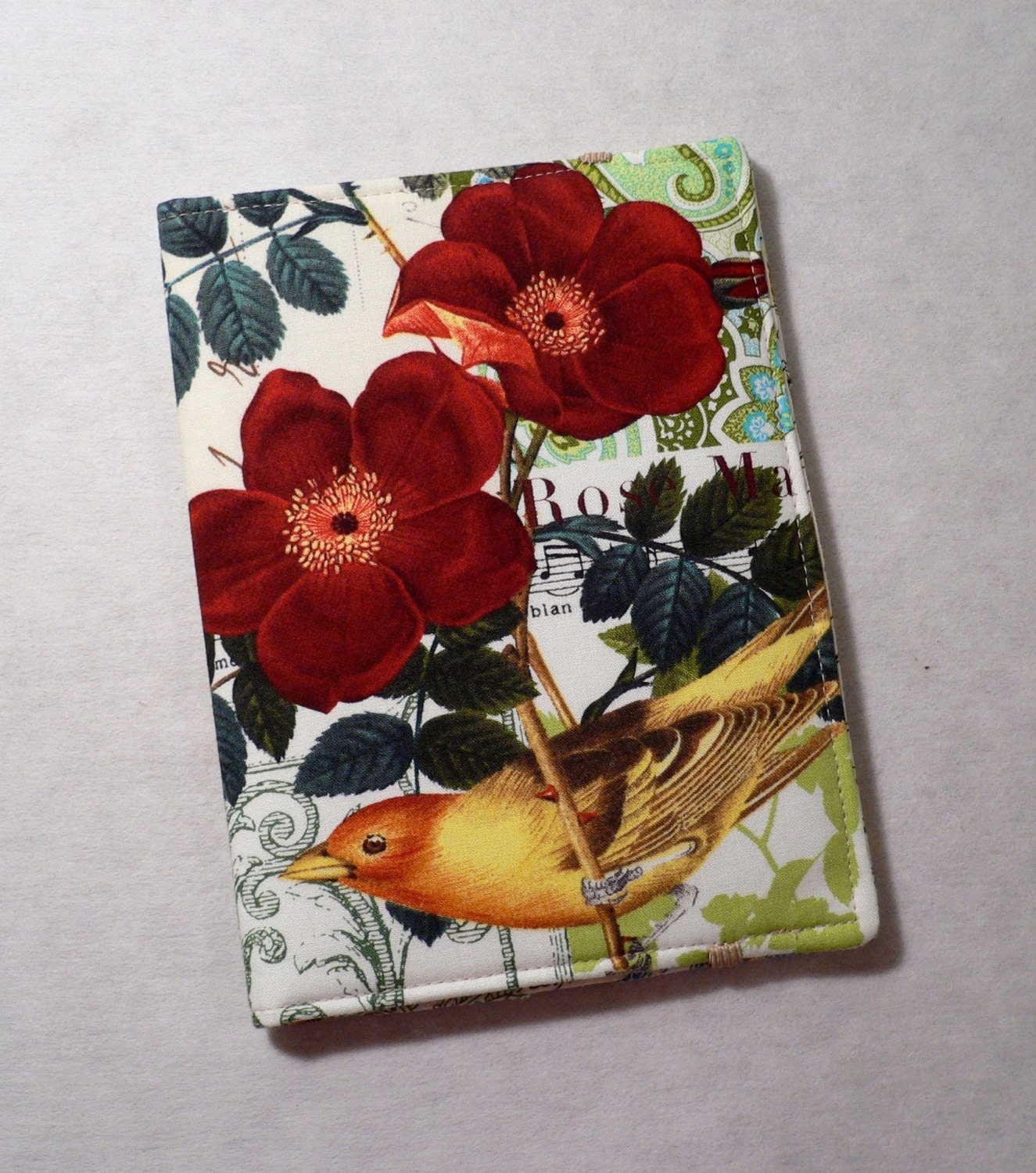 Kindle cover Hardcover, Kindle Paperwhite Cover, iPad Mini, Nook Tablet Cover,  Book Style, French Journal Red Roses