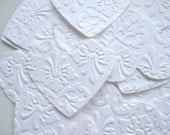 75 Embossed White Wedding Confetti Hearts
