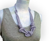 Statement necklace. Knitted and knotted necklace. Wisteria or choose your color.