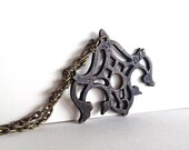 vintage drawer pull necklace - filigree