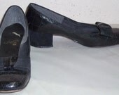 Vintage 1940's Hush Puppies Snake Skin Heels Shoes Pumps 8