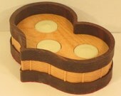 Heart Shaped 3 Tea Light Candle Holder Handmade