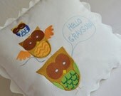 Pillows Personalized For Baby Girls or Boys With Embroidered Multicolor Owls - Customized Colors