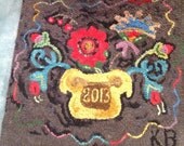 Primitive hooked rug