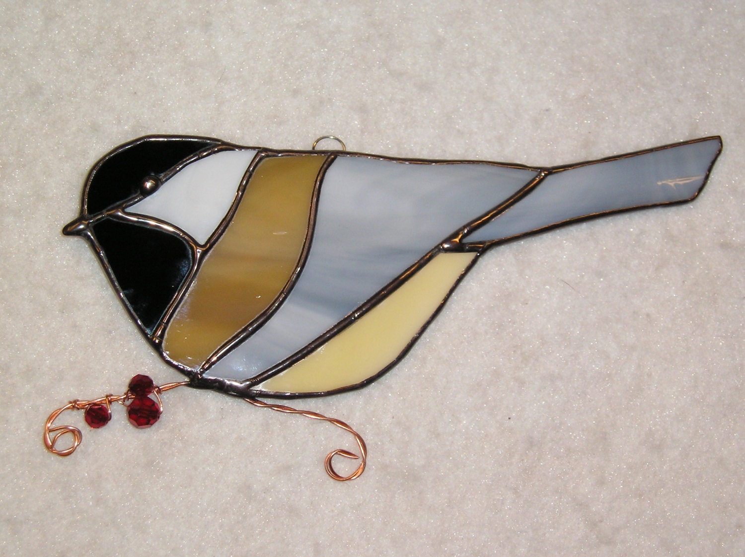 Chickadee Stained Glass Suncatcher