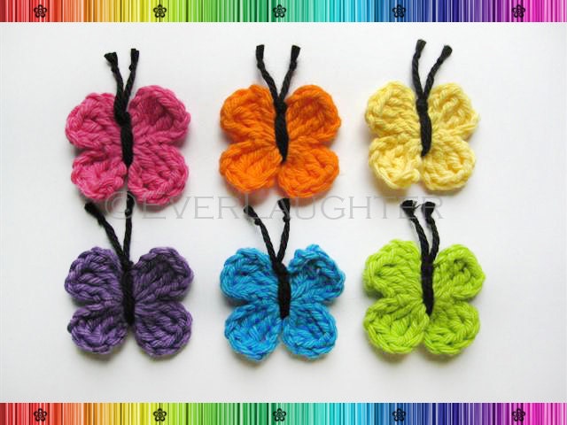 PATTERN-Crochet Butterfly Applique in 2 Styles-Detailed Photos