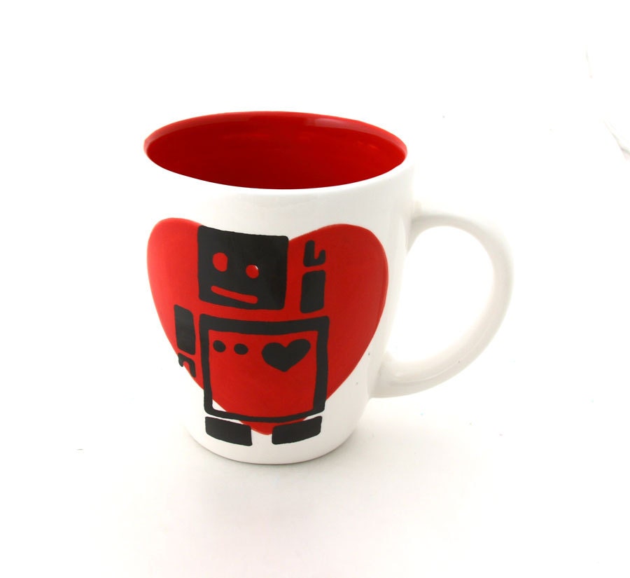 Robot Mug Love Machine Heart