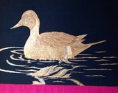 Duck in water  Handmade with rice leaves Collectible leaf art Unique Christmas gift Dried leaves of rice plant