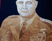 Storming Norman  FIVE Star General in US Army. Norman S of USA  handmade leaf art portrait of the greatest General