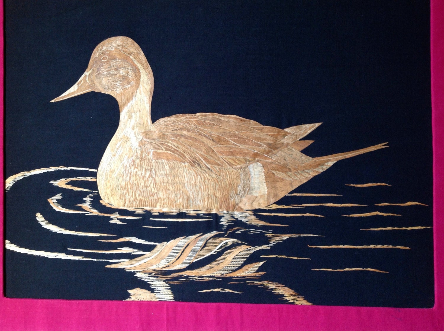Duck in water  Handmade with rice leaves Collectible leaf art Unique Christmas gift Dried leaves of rice plant