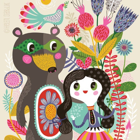 Bear with me, Sweetheart... - limited edition giclee print of an original illustration (8 x 10 in)