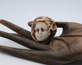 ceramic cabochon face cab little clay mask miniature cameo