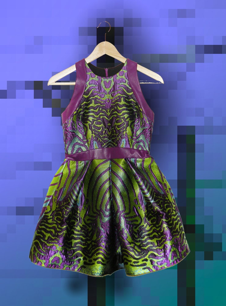 Fish Print Silk Dress