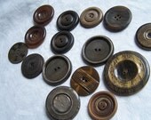 15 Large Round Vintage Buttons