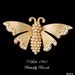 Vintage Ledo Rhinestone Butterfly Figural Pin 1961