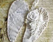 Angel Wings of Love French Soft Sculpture Wall Hanging