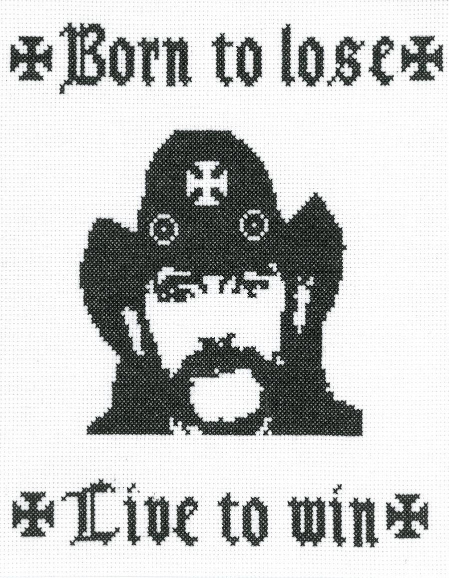PATTERN - Lemmy Kilmister - Born to Lose - 8x10 Cross Stitch
