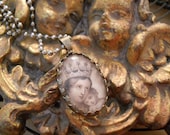 Religious French Mary & Child Necklace