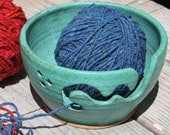 Ceramic Yarn Bowl - Ceramic Knitting Bowl in Green Patina - Regular - In Stock - Ships Now