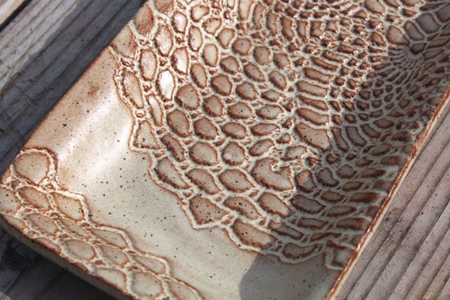 Rectangle Tray Serving Dish Pate -Cream with highlighted pattern READY TO SHIP