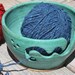 Ceramic Yarn Bowl - Ceramic  Knitting Bowl in Green Patina - Regular - In Stock - Ships Now