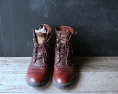 Vintage Boots Justin Ropers Leather Hike Camp Work Unisex 8 Women From Nowvintage on Etsy