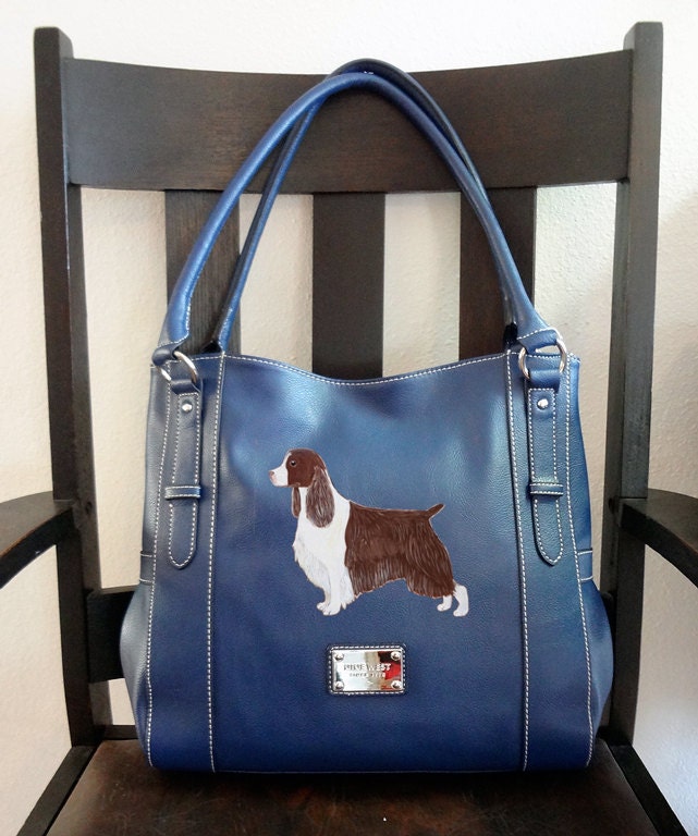English Springer Spaniel Dog Hand Painted Purse / Handbag / Wearable Art - One of a Kind