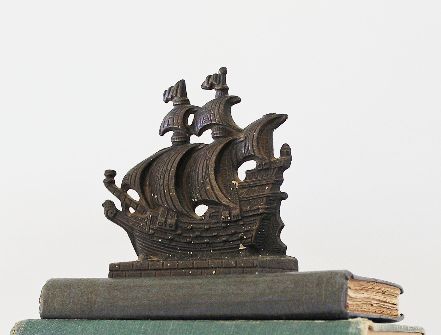 Sailing the High Seas - Vintage Book End - Vintage Door Stop - Vintage Home Decor - Nautical - Cast Iron - Ship - Father's Day
