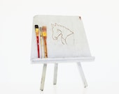 A Horse of Course - Vintage Wooden Easel - Children - Kids - Artist - Western - Gray - Supplies - Home Decor - Country - Animal