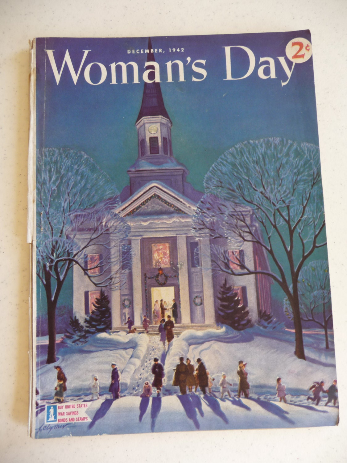 Vintage Woman's Day Magazine December 1942 - Advertisements Ephemera Scrapbooking Recipes Vintage Pictures Needlework News and Gossip