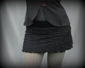Ruffle My Feathers Mini Skirt with Bamboo Liner :Made to Order Sz. Sm Med Lg XL Stretch Eco Friendly Rocker Punk Burlesque