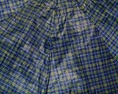 Blue and Green Plaid Upcycled Umbrella Dog Rain Coat