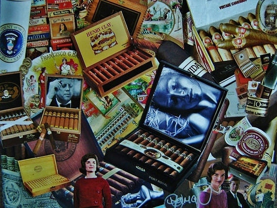 JFK/Cigar Collage (original artwork by the Foxman)