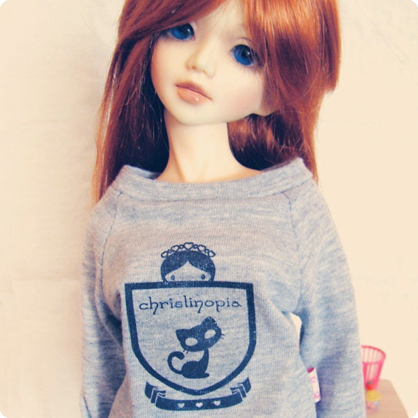 College sweater for slim MSD, Unoa, Minifee - marl grey