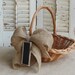 Vintage  Basket Rustic Wedding  Farmhouse Decor Burlap Rose