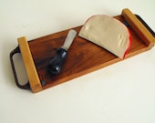 Mesquite and Maple Cheese Cutting Board With Turquoise Inlay
