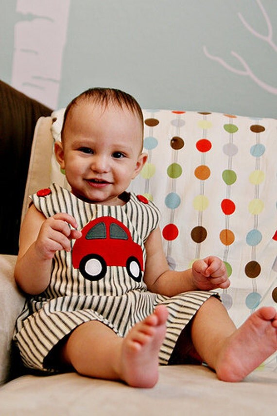 Red Car Applique Romper