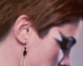 White and Black Feather Earrings