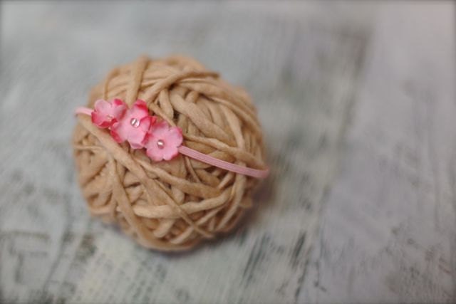 Tiny Rose Trio Headband - newborn photo prop