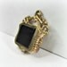 Antique Victorian Fob - Pendant -Charm - Black - Citrine - Front Back - Shield - 1880s