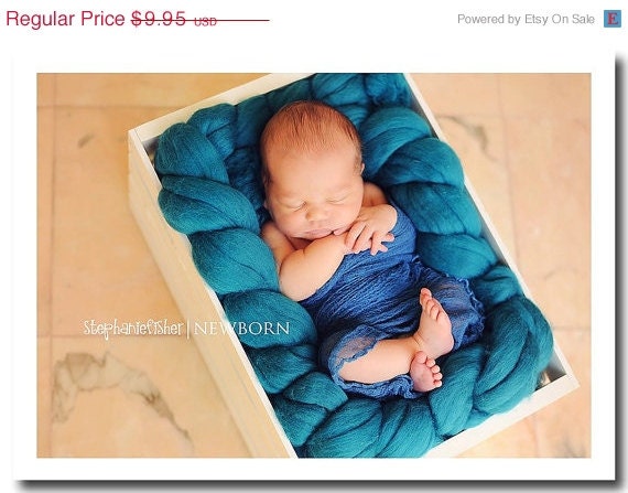 SPRING SALE Newborn Photography Wrap - Baby Boy or Baby Girl - Cheesecloth Wrap - Maternity Photo Wrap - Photography Prop - BLUE