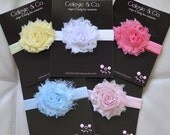 MEMORIAL DAY SALE Baby Headbands  - Flower Headband - Newborn Headband - Baby Girl Headband - Toddler Headband - Shabby Chic Rose Flower -