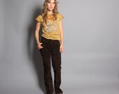 1960s LEATHER PANTS / Dark Espresso Brown Suede Western Pants, xs