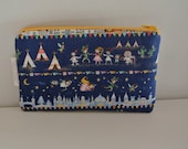 Peter Pan Zippered  padded Pouch